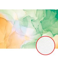 Фреска Ortograf Fluid art 33649 Фактура бархат FX Флизелин (4*2,7) Зеленый/Оранжевый, Абстракция — фото 1, Фрески