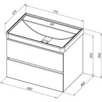 Товар: Тумба под раковину Aquanet Вега 2.0 70 337960 подвесная Мисти грин - фото 14 Тумба под раковину Aquanet Вега 2.0 70 337960 подвесная Мисти грин — фото 14, Тумбы под раковину