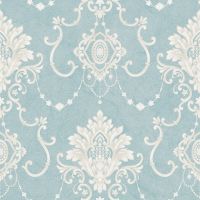 Обои Bernardo Bartalucci Carnazza 5058-5 Винил на флизелине (1,06*10) Бирюзовый, Дамаск — фото 1, Обои для стен