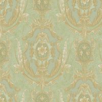 Обои Bernardo Bartalucci Giulia 84122-5 Винил на флизелине (1,06*10,05) Зеленый, Дамаск — фото 1, Обои для стен