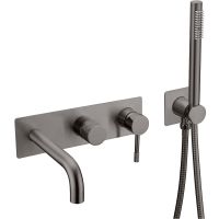 Смеситель для ванны Boheme Uno 464-3-GM Оружейная сталь — фото 1, Смесители