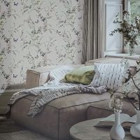 Обои Andrea Rossi Gavi 54373-4 Винил на флизелине (1,06*10) Коричневый/Бежевый/Розовый, Бабочки/Цветы — фото 4, Обои для стен