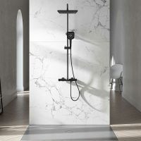 Душевая система Vincea Next VSFS-1N1TMB с термостатом Черная матовая — фото 2, Душевые стойки