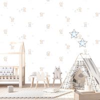 Обои детские Andrea Rossi Kids Land 54273-1 Винил на флизелине (1,06*10,05) Белый, Животные — фото 3, Обои для стен