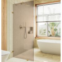 Душевая перегородка Maybah Glass MGD-265-3 790x1950 коннектор стена-стекло Золото стекло бронзовое матовое — фото 1, Душевые перегородки