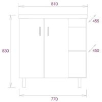 Тумба под раковину Onika Тимбер 80.10 108045 Белый матовый Дуб сонома — фото 7, Мебель для ванной