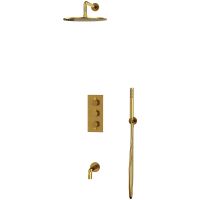 Душевая система Whitecross Y brushed gold YSET11GLB с термостатом Брашированное золото — фото 2, Душевое оборудование. Душевая программа