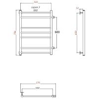 Водяной полотенцесушитель Тругор Аспект ПМ 3 60x80 Хром — фото 2, Водяные полотенцесушители