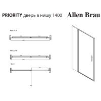 Душевая дверь Allen Brau Priority 140 3.31010.00G профиль Хром стекло тонированное — фото 19, Распашные душевые двери