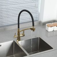 Смеситель для кухни Gappo G4398-13 Золото Черный — фото 8, Смесители для кухни