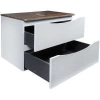 Тумба под раковину Bond Cube 80 T09805 подвесная Белая матовая Дуб — фото 5, Мебель для ванной