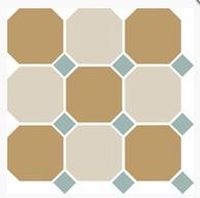 Керамогранит Top Cer Octagon New 4403+16 OCT13-A Yellow 03 White 16 OCTAGON/Turquoise 13 Dots 30х30 см — фото 1, Керамическая плитка