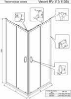 Товар: Душевой уголок Veconi Rovigo RV-113 80x80 RV113-80-01-C4 профиль Хром стекло прозрачное - фото 4 Душевой уголок Veconi Rovigo RV-113 80x80 RV113-80-01-C4 профиль Хром стекло прозрачное — фото 4, Душевые уголки