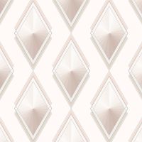 Обои Andrea Rossi Gallinara 54314-3 Винил на флизелине (1,06*10,05) Белый/Розовый, Ромб — фото 1, Обои для стен