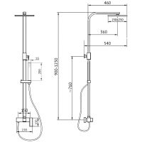 Душевая система Abber Daheim AF8220NG Никель — фото 3, Душевые стойки
