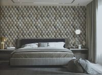 Обои Alessandro Allori Provasi 2507-3 Винил на флизелине (1,06*10) Синий/Серый/Бронзовый, Геометрия/Ромб — фото 2, Обои для стен