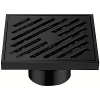 Душевой трап Gappo G81050-6 с решеткой Черный матовый — фото 1, Трапы для душа