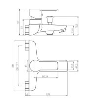 Смеситель для ванны Damixa Origin Elegance 841000000 Хром Белый — фото 8, Смесители