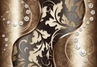 Фреска Ortograf 3D 6663 Фактура бархат серебро FX-S Флизелин (2,9*2) Коричневый, Абстракция — фото 2, Фрески