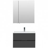 Комплект мебели для ванной Aquanet Алвита 80 241387 подвесной Серый антрацит — фото 1, Комплекты мебели для ванной