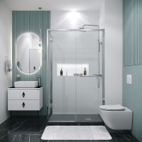 Товар: Душевой уголок Grossman Style 100х80 120.K33.05.1080.10.00 профиль Хром стекло прозрачное - фото 3 Душевой уголок Grossman Style 100х80 120.K33.05.1080.10.00 профиль Хром стекло прозрачное — фото 3, Прямоугольные душевые уголки