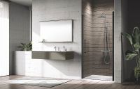 Душевая дверь Novellini Young 100 Y21B97-1H профиль Черный матовый стекло прозрачное — фото 2, Душевые двери в нишу