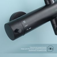 Душевая система Splenka S223.24.06 Черная матовая — фото 9, Душевые стойки