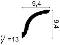 Карниз Orac Decor CX128 2000x94x94 мм — фото 2, Карнизы