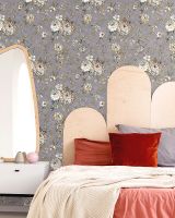 Обои Solo Bohemia E102507 Винил на флизелине (1,06*10) Серый, Цветы — фото 3, Обои для стен