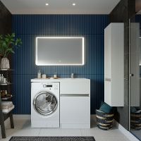 Тумба под раковину Aquaton Лондри 120 R 1A235901LH010 Белый глянец — фото 6, Тумбы под раковину