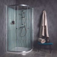 Душевой уголок Jacob Delafon Serenity 90x90 E14R90-GA профиль Хром стекло прозрачное — фото 1, Душевые уголки четверть круга