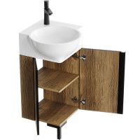 Тумба под раковину Aqwella Porto 45 POR0104DB угловая Дуб балтийский — фото 2, Мебель для ванной