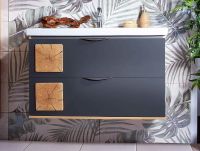 Товар: Тумба под раковину Бриклаер Форест 100 4627125414664 подвесная Дуб золотой Антрацит - фото 2 Тумба под раковину Бриклаер Форест 100 4627125414664 подвесная Дуб золотой Антрацит — фото 2, Мебель для ванной