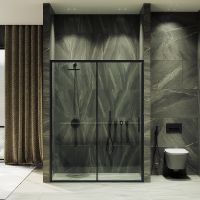 Товар: Душевая дверь Maybah Glass MGD-1277-6 1500x1950 раздвижная профиль Черный стекло прозрачное - фото 2 Душевая дверь Maybah Glass MGD-1277-6 1500x1950 раздвижная профиль Черный стекло прозрачное — фото 2, Душевые двери в нишу