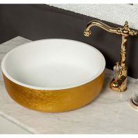 Раковина Boheme Armadi Art NeoArt 40 819-G Золото Белая — фото 1, Раковины