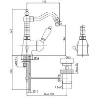 Смеситель для биде Cezares Elite ELITE-BSM2-03/24-M Золото 24 карат — фото 2, Смесители