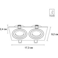 Встраиваемый светильник Artelamp Tarf A2168PL-2WH Белый — фото 4, Точечные светильники