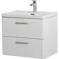 Тумба под раковину BelBagno Due 50 DUE-500-2C-SO-BM-P подвесная Белый металлик — фото 2, Тумбы под раковину