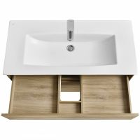 Тумба под раковину Aquaton Либерти 100 1A279601LYC70 подвесная Дуб эльвезия — фото 3, Тумбы под раковину