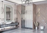 Душевая дверь Ambassador Benefit 160 19021105HX профиль Хром стекло прозрачное — фото 2, Душевые двери в нишу