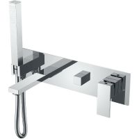 Смеситель для ванны Boheme Qubic 474-2-CR Хром — фото 1, Смесители