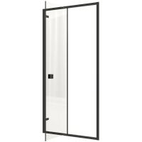 Душевая дверь Ceruttispa Bella 80 D81B профиль Черный стекло прозрачное — фото 15, Складные душевые двери