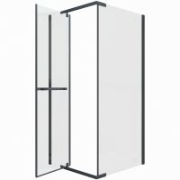 Душевой уголок Ceruttispa Mimi 90x90 MIMI ZQ91B 9284 профиль Черный матовый стекло прозрачное — фото 11, Квадратные душевые уголки