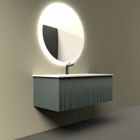 Тумба под раковину La Fenice Terra 100 FNC-01-TER-G-100 подвесная Серо-зеленая — фото 1, Тумбы под раковину