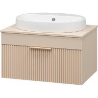 Тумба с раковиной Brevita Enfida 70 УТ000014443 подвесная Бежевая матовая — фото 1, Мебель для ванной
