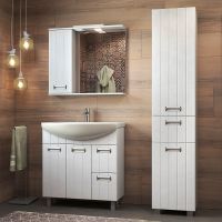 Зеркало со шкафом Vigo Diana 80 L z.DIA.80.L.Elс подсветкой Белое — фото 4, Зеркальные шкафы в ванную