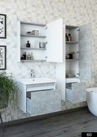 Тумба под раковину Sanflor Калипсо 60 С08259 подвесная Белая Ателье светлый — фото 4, Тумбы под раковину