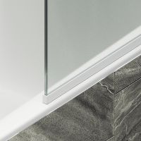Товар: Шторка на ванну Maybah Glass MGV-130-1у 340x1400 в узком профиле Белый стекло сатиновое - фото 6 Шторка на ванну Maybah Glass MGV-130-1у 340x1400 в узком профиле Белый стекло сатиновое — фото 6, Неподвижные шторки для ванной