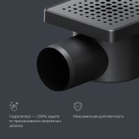 Душевой трап AM.PM PrimeFlow 10 с Черной матовой решеткой Cut Gradient арт-W02BD-P11-010-01BM — фото 13, Трапы для душа