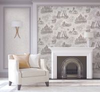 Обои Артекс The Best 2 10681-01 Винил на флизелине (1,06*10,05) Белый/Бежевый, Корабли — фото 3, Обои для стен